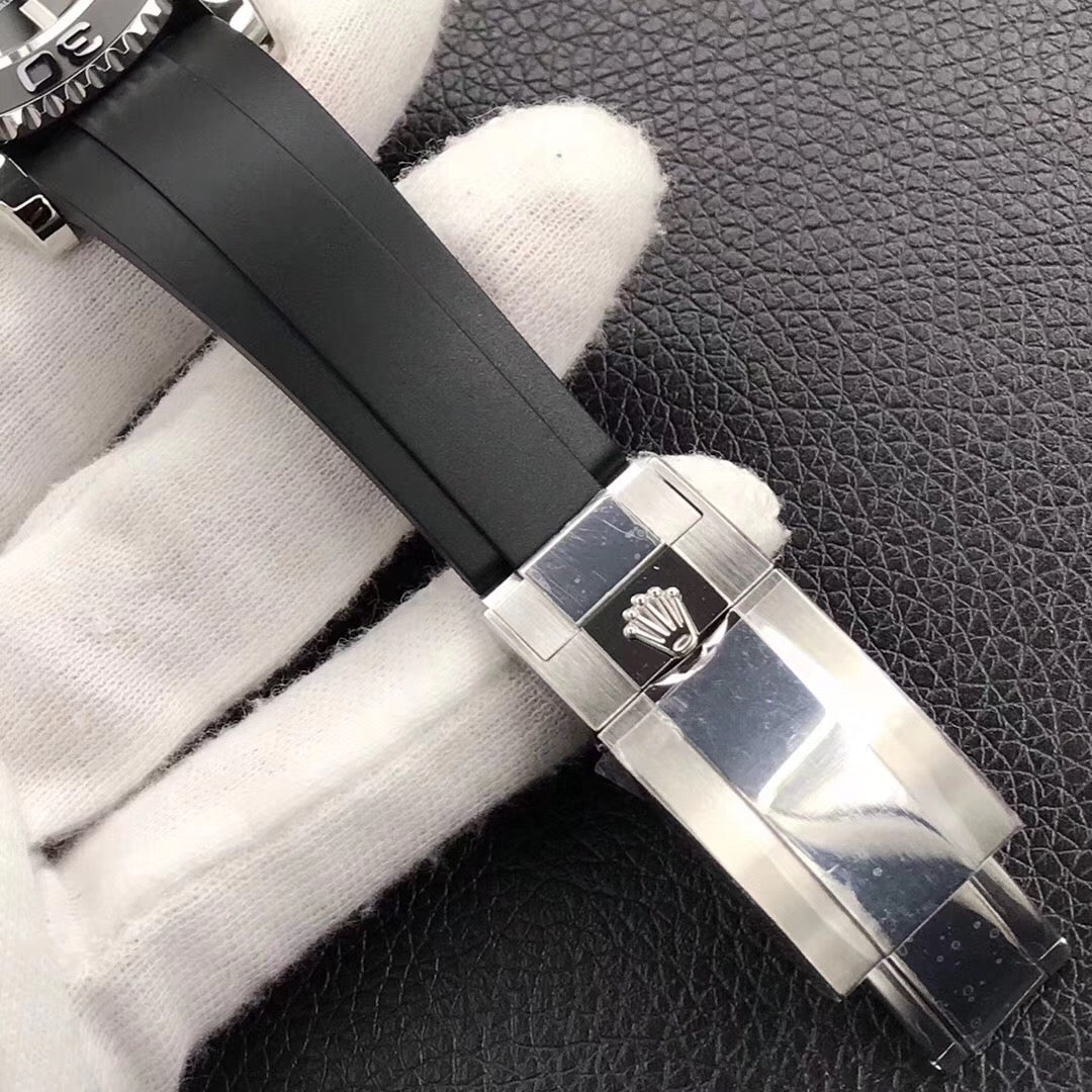 Luxury Automatic Watch for Men Yacht Master Rubber Strap 40MM Black Dial