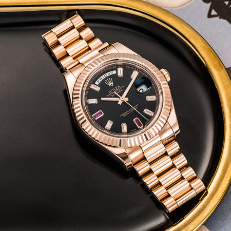 Luxury Automatic Watch for Men Daydate Rose Gold 40MM Dial