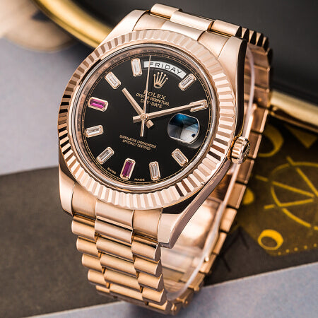 Luxury Automatic Watch for Men Daydate Rose Gold 40MM Dial