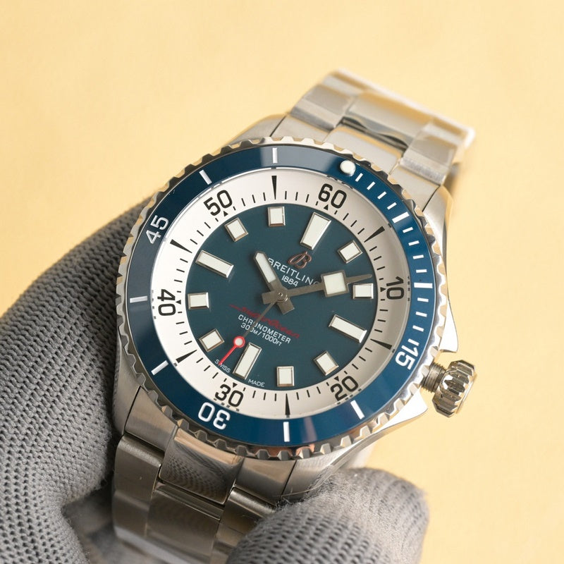 Automatic Watch for SUPEROCEAN A17375E71C1A1 Stainless Strap Blue 44MM Dial