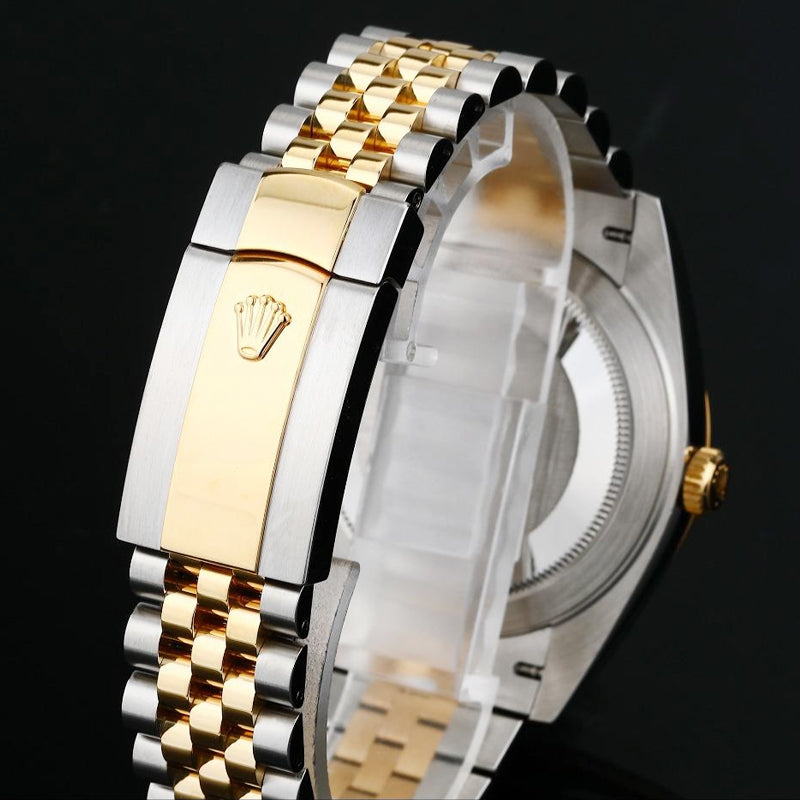 Luxury Automatic Watch for Men Datejust Steel Band 41MM Gold Grey Dial