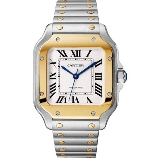 Replica Automatic Watch for SANTOS 47.5*39.8mm Gold White Dial