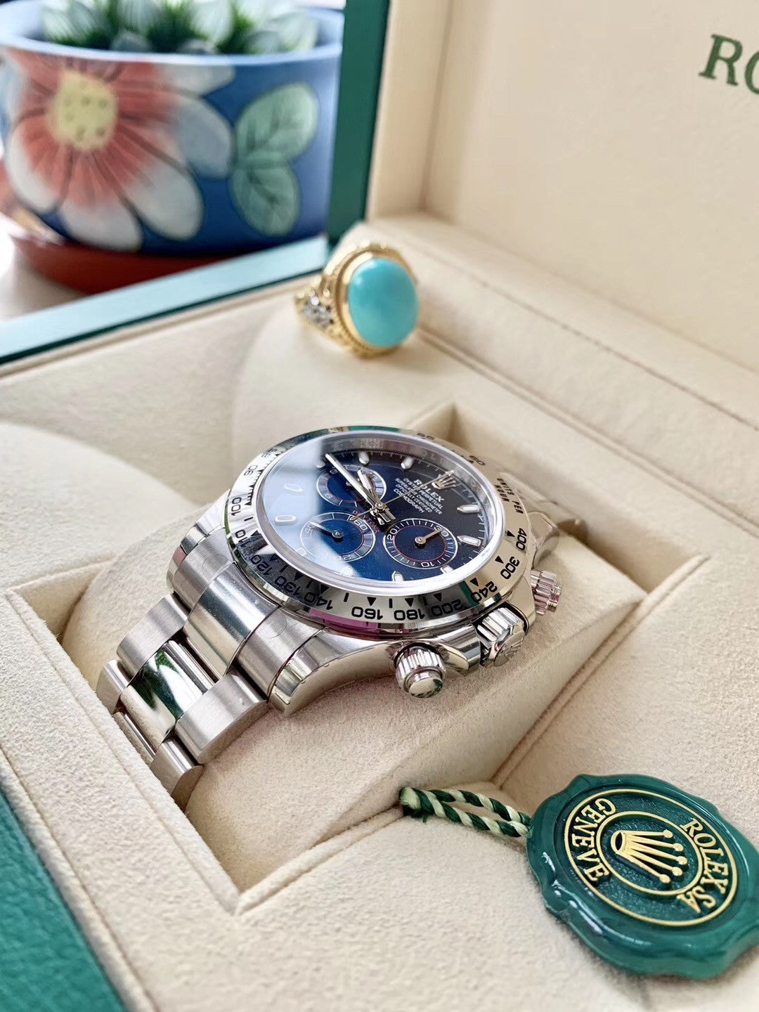Luxury Automatic Watch for Men Cosmograph Daytona 40mm Silver Blue Dial