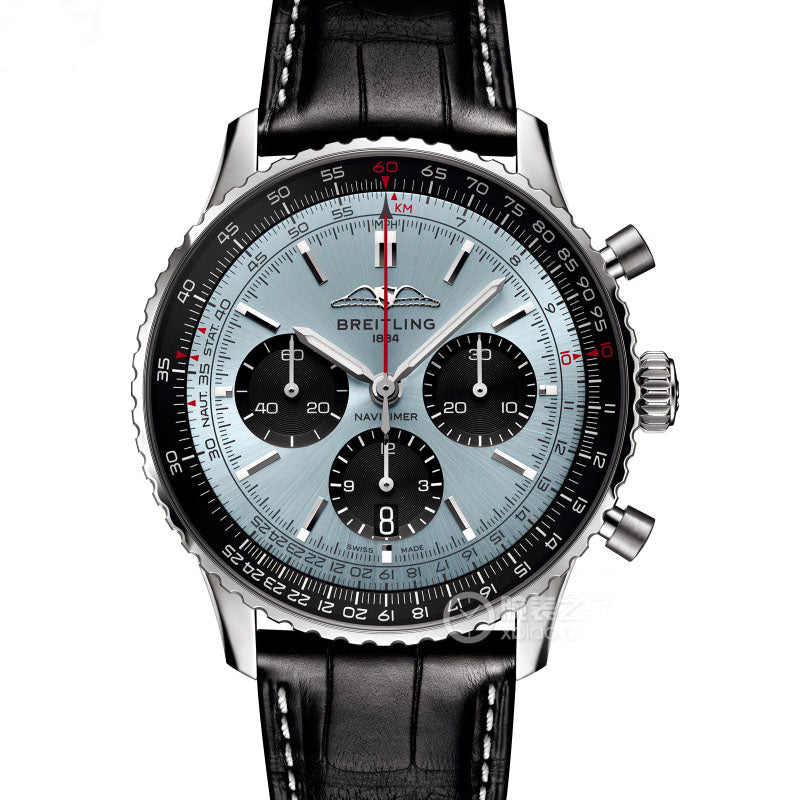 Automatic Watch for Aviation Timing AB0138241C1P1 Leather Strap 43MM Dial