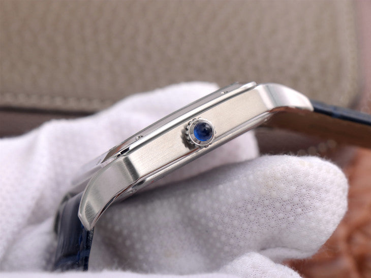 Replica Automatic Watch for SANTOS 47.5*39.8mm Leather Strap Blue Dial