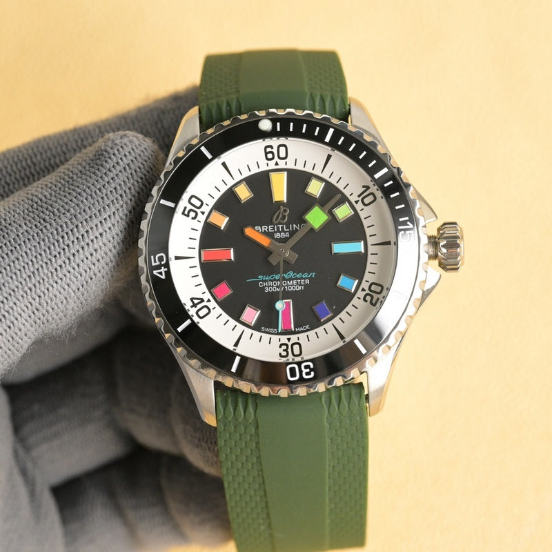 Automatic Watch for SUPEROCEAN A17375211B2S2 Rubber Strap 42MM