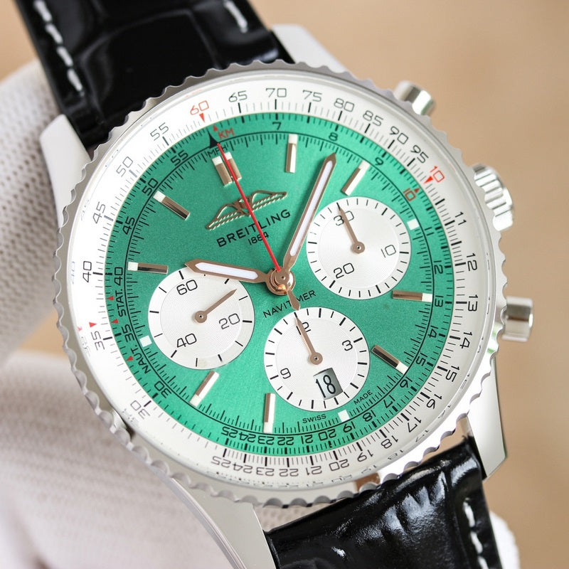 Automatic Watch for Aviation Timing AB0139211L1P1 Leather Strap 43MM Dial