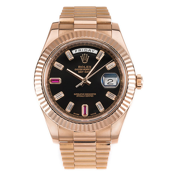 Luxury Automatic Watch for Men Daydate Rose Gold 40MM Dial