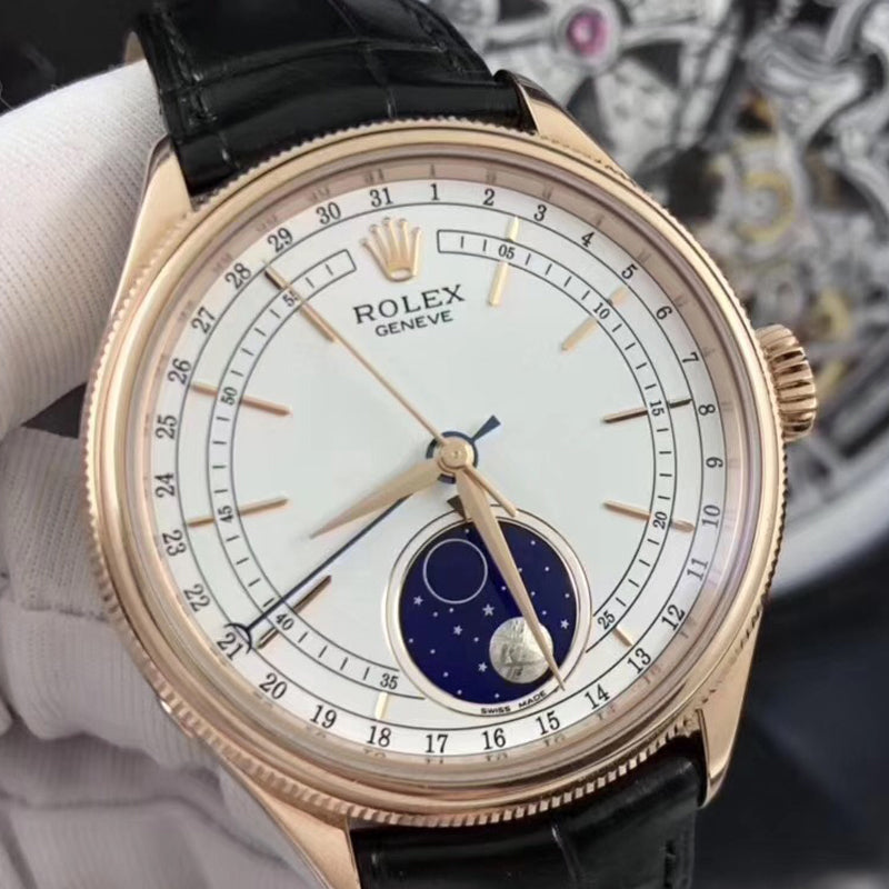 Luxury Automatic Watch for Men Leather Strap Cellini m50535-0002 39MM Dial