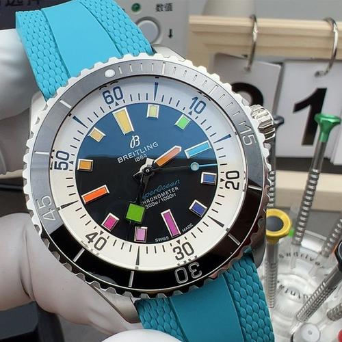 Automatic Watch for SUPEROCEAN A17375211B2S1 Rubber Strap 42MM