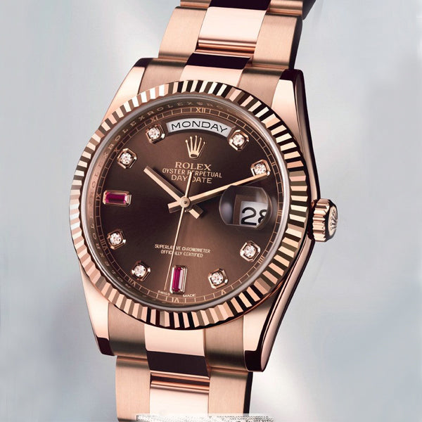 Luxury Automatic Watch for Men Daydate Rose Gold 40MM Dial