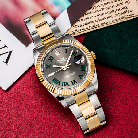 Luxury Automatic Watch for Men Datejust Gold Grey 41MM Dial