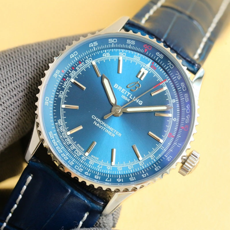 Automatic Watch for Aviation Timing A17326161C1P3 Leather Strap 41MM Dial