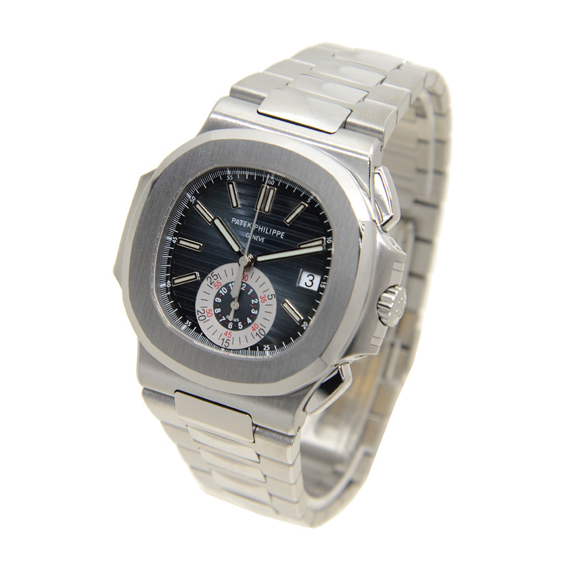 Luxury Automatic Watch for NAUTILUS 5980/1A-014 40.5mm Silver Blue