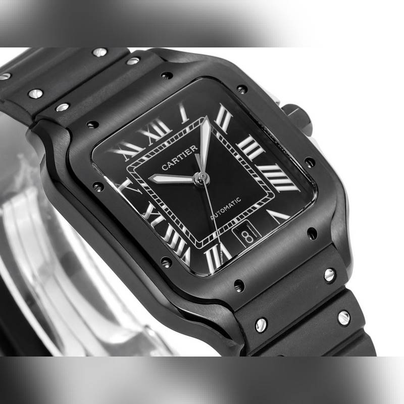 Replica Automatic Mechanical Watch for SANTOS 47.5*39.8mm Black Dial