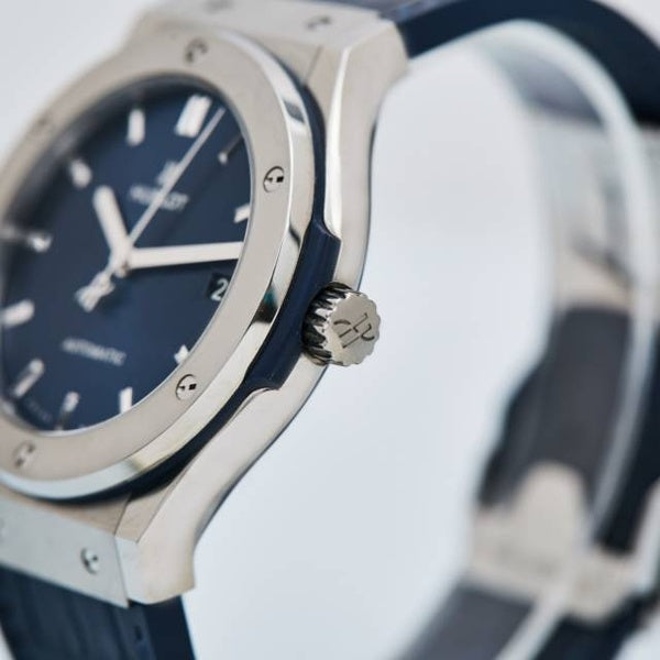 Replica Automatic Watch for Classic Fusion Leather Strap 42MM Blue Dial