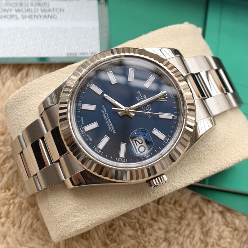 Luxury Automatic Watch for Men Datejust Steel Band 41MM Blue Dial