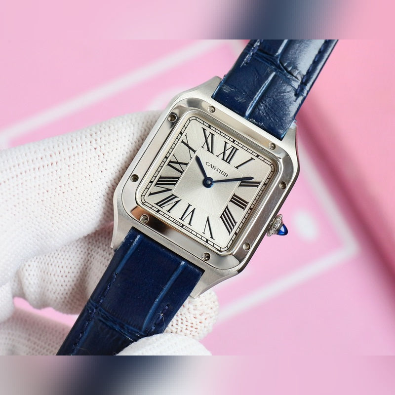 Japanese Quratz Movement Watch for SANTOS 43.5mm*31.4mm Leather Strap WGSA0022