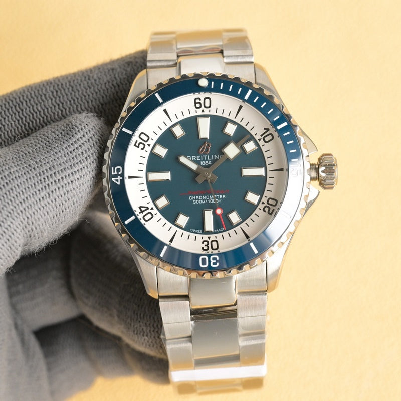Automatic Watch for SUPEROCEAN A17375E71C1A1 Stainless Strap Blue 44MM Dial