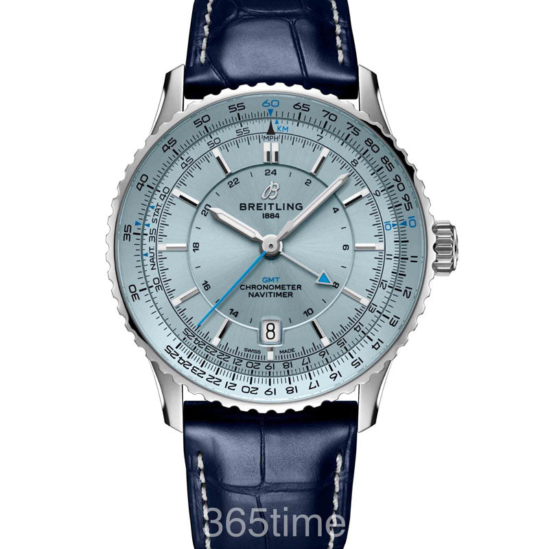 Automatic Watch for Aviation Timing GMT A32310171C1P1 Leather Strap 41mm Dial