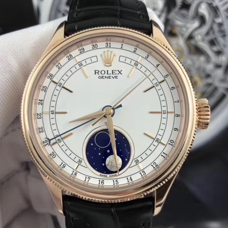 Luxury Automatic Watch for Men Leather Strap Cellini m50535-0002 39MM Dial
