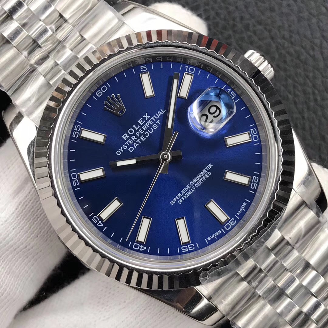 Luxury Automatic Watch for Men Datejust 41MM Silver Blue Dial