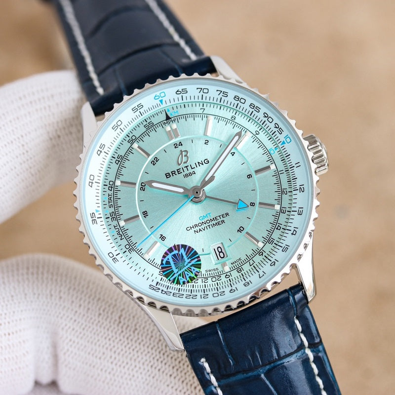 Automatic Watch for Aviation Timing GMT A32310171C1P1 Leather Strap 41mm Dial