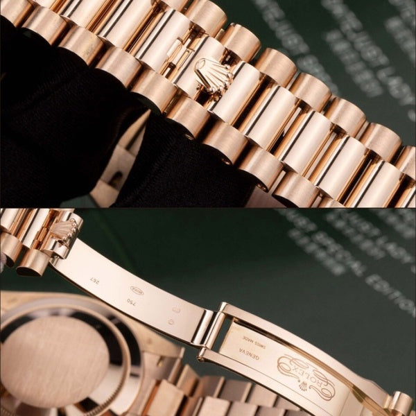Luxury Automatic Watch for Men Daydate 40MM Rose Green Dial