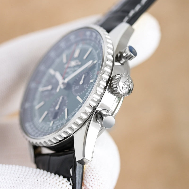 Automatic Watch for Aviation Timing AB0138241C1P1 Leather Strap 43MM Dial