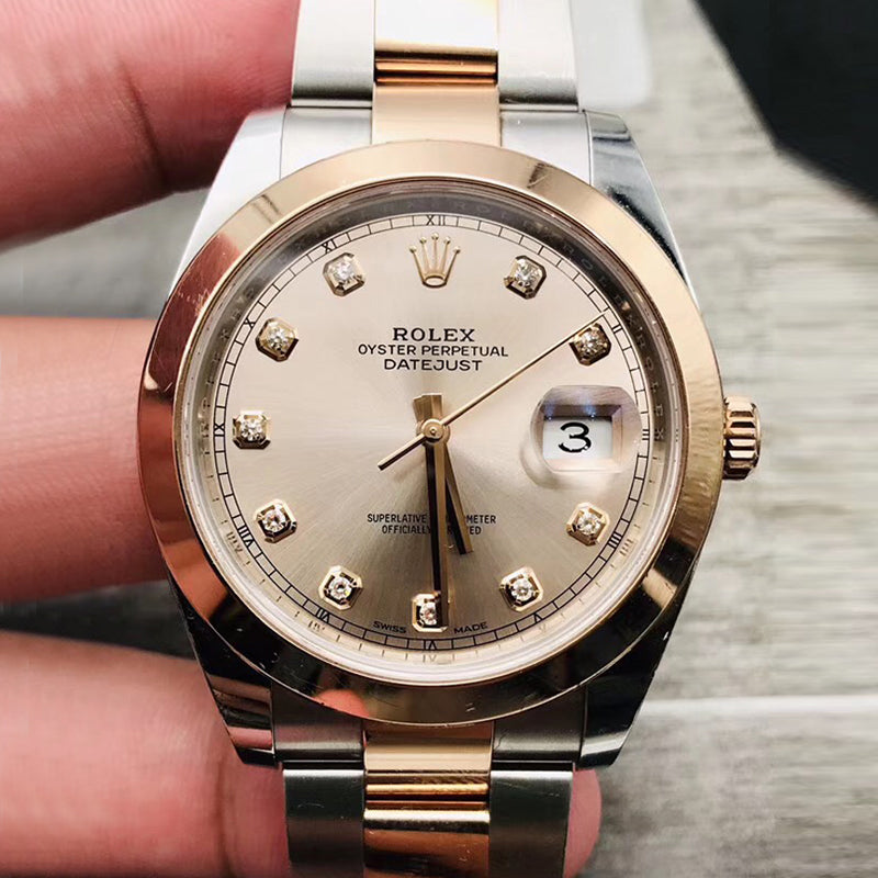 Luxury Automatic Watch for Men Datejust 41MM Rose Gold Dial