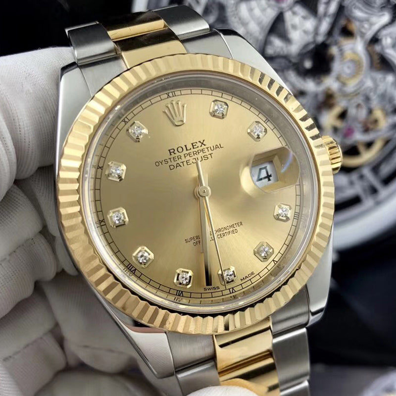 Luxury Automatic Watch for Men Datejust 41MM Gold Dial