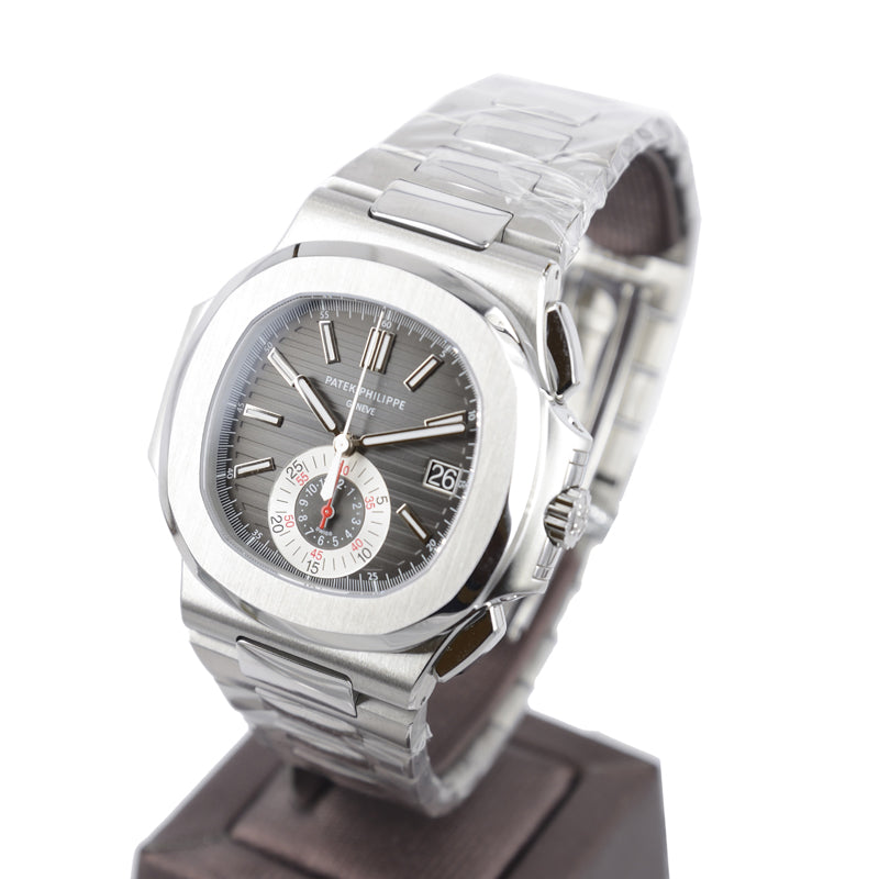 Luxury Automatic Watch for NAUTILUS 5980/1A-014 40.5mm Silver Black