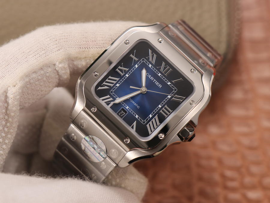 Replica Automatic Watch for SANTOS 47.5*39.8mm Blue Dial