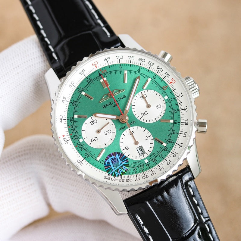 Automatic Watch for Aviation Timing AB0139211L1P1 Leather Strap 43MM Dial