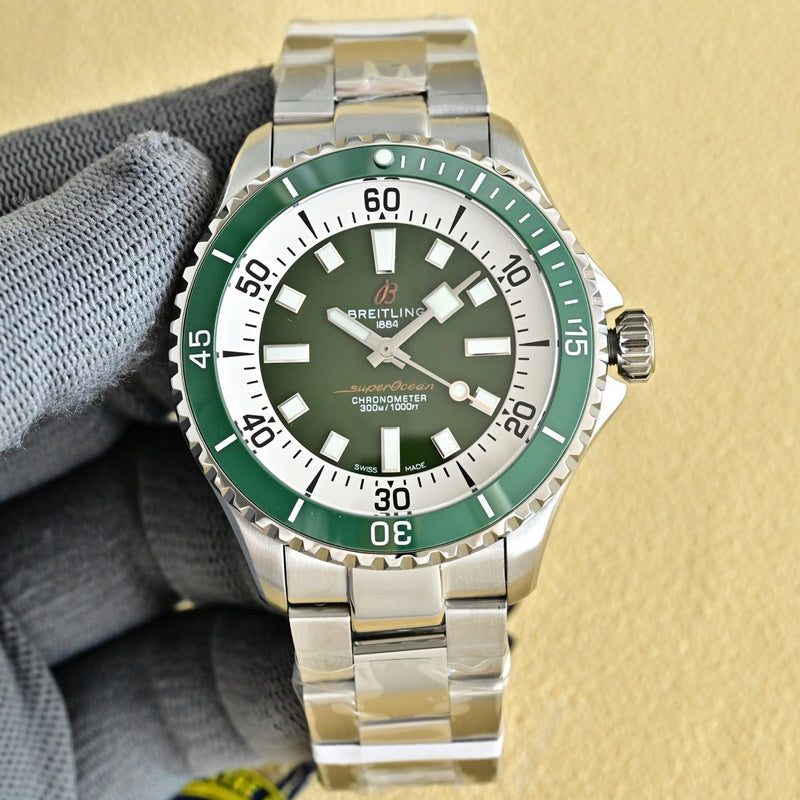 Automatic Watch for SUPEROCEAN A17376A31L1A1 Stainless Strap 44MM Green Dial
