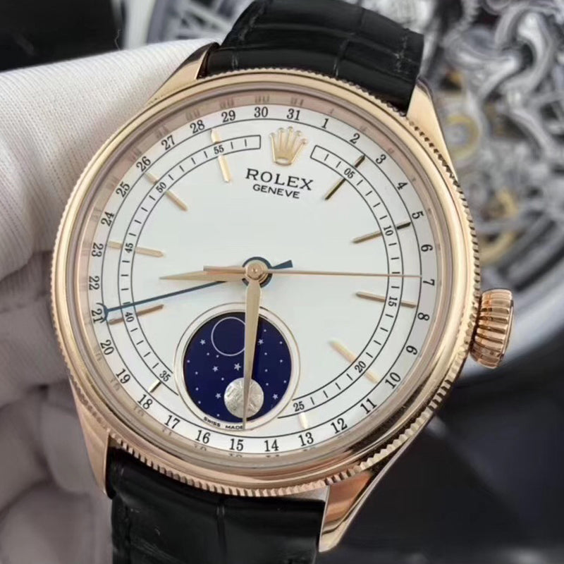 Luxury Automatic Watch for Men Leather Strap Cellini m50535-0002 39MM Dial