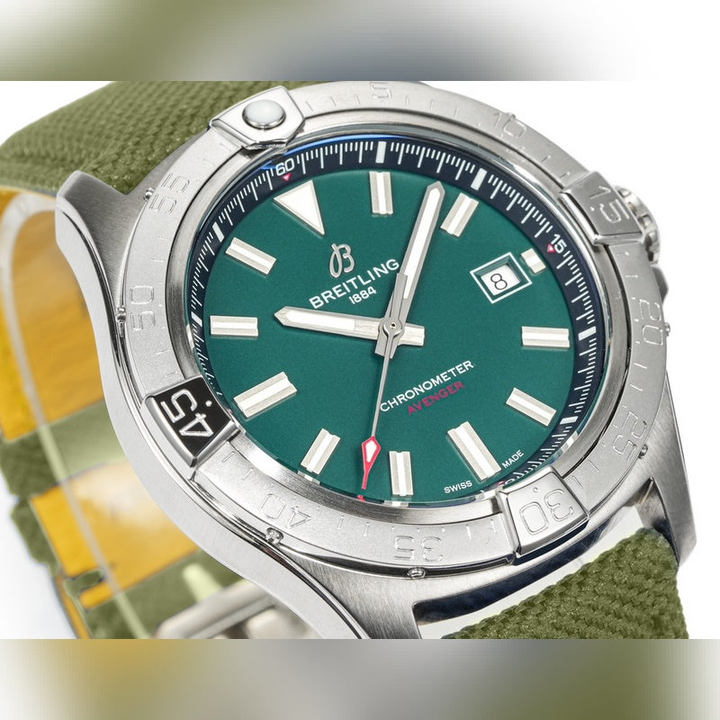 Automatic Watch for AVENGER A17328101 Neylon Strap Green 42MM Dial