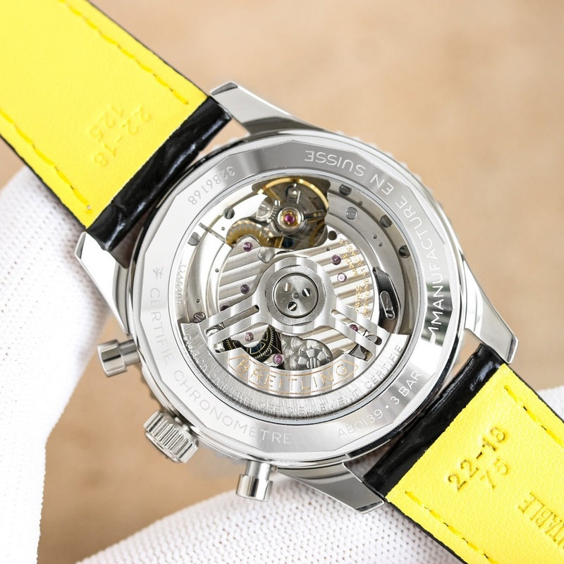 Automatic Watch for Aviation Timing  AB0139A71G1P1 Leather Strap 43MM Dial