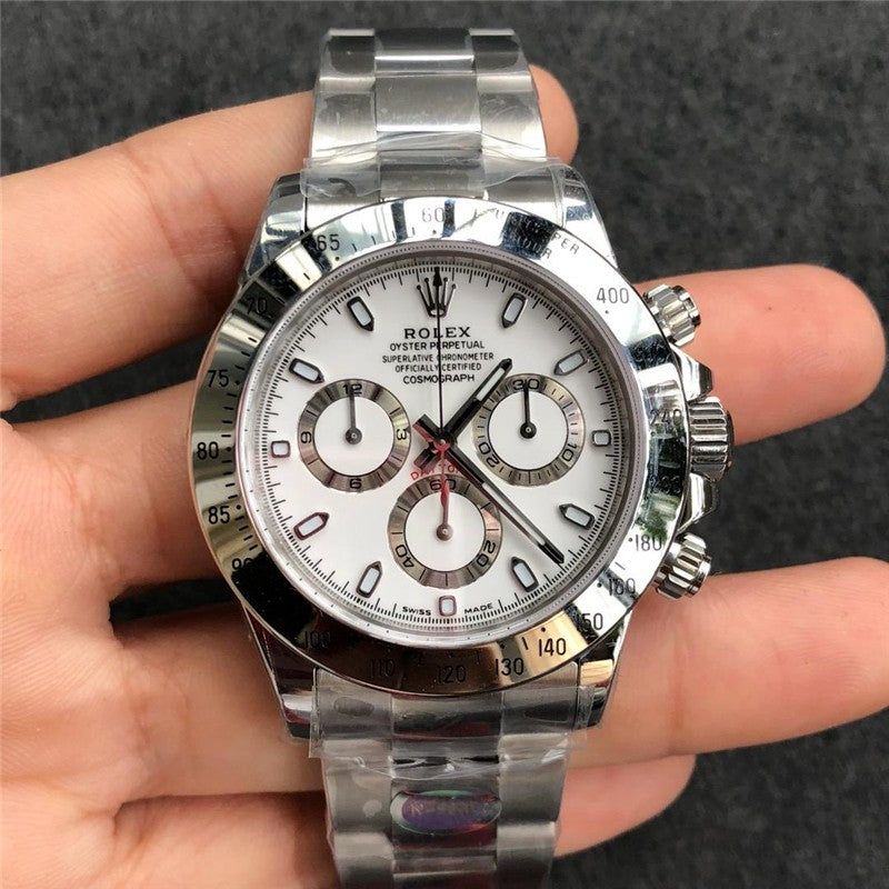 Replica Automatic Watch for Men Cosmograph Daytona 40MM Silver White Dial