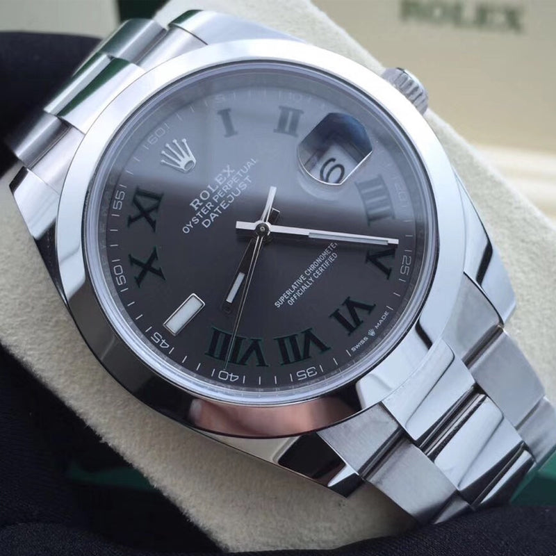 Luxury Automatic Watch for Men Datejust Steel Band 41MM Silver Grey Dial