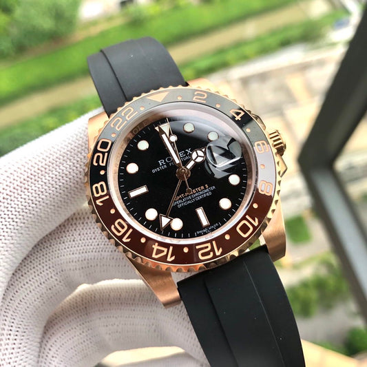 Luxury Automatic Watch for Men GMT Master Rubber Band 40MM Dial