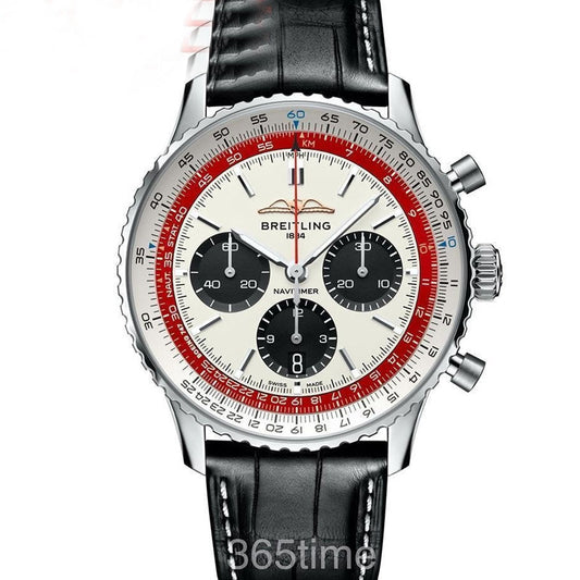 Automatic Watch for Aviation Timing Leather Strap 43MM Dial