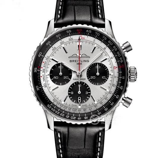 Automatic Watch for Aviation Timing AB0138241G1P1 Leather Strap 43MM Dial