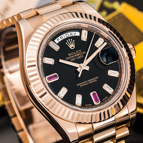 Luxury Automatic Watch for Men Daydate Rose Gold 40MM Dial