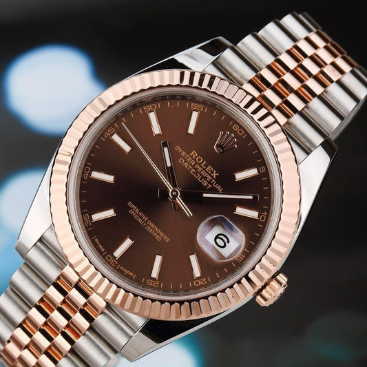 Luxury Automatic Watch for Men Datejust Steel Band 41MM Rose Dial