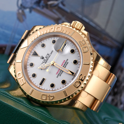 Luxury Automatic Watch for Men Yacht Master 16628 40MM Gold White Dial