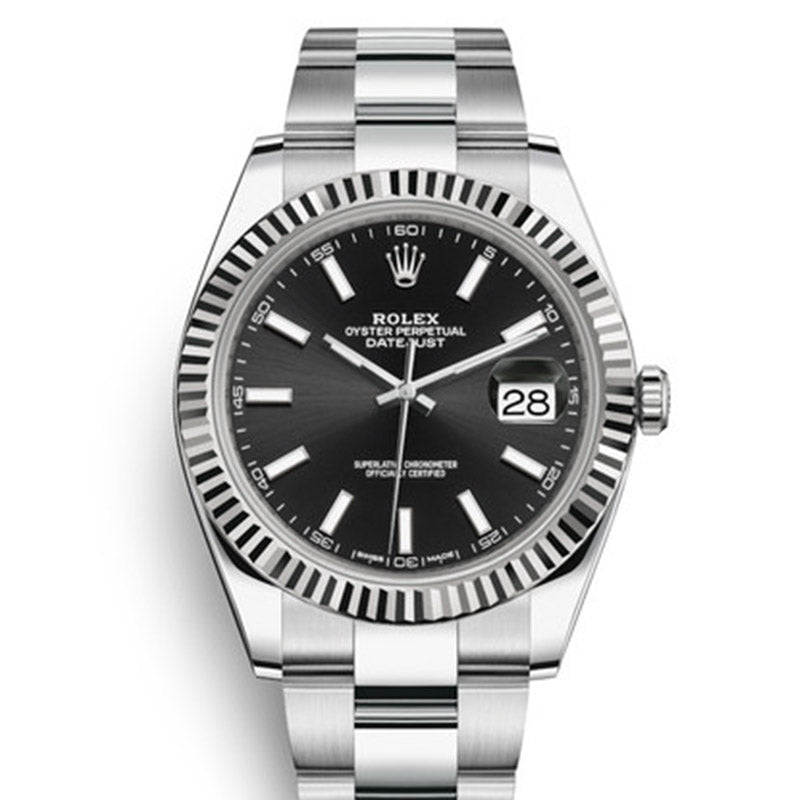 Luxury Automatic Watch for Men Datejust Steel Band 41MM Black Dial