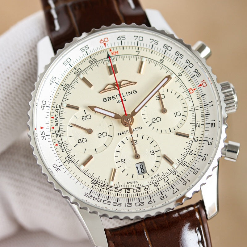 Automatic Watch for Aviation Timing  AB0139211G1P1 Leather Strap 43MM Dial
