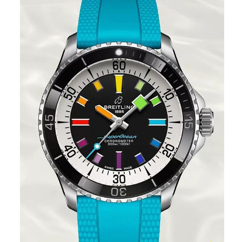 Automatic Watch for SUPEROCEAN A17375211B2S1 Rubber Strap 42MM