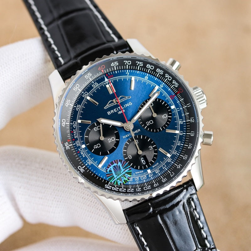 Automatic Watch for Aviation Timing  AB0139241C1P1 Leather Strap 43MM Dial